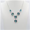 Image 4 : Lab Created Ladies Blue Topaz 4 Jewelry Suite