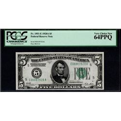 1928a $5 Richmond Federal Reserve Note PCGS 64PPQ