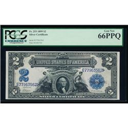 1899 $2 Mini Porthole Silver Certificate PCGS 66PPQ
