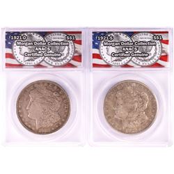 Lot of 1921-S & 1921-D $1 Morgan Silver Dollar Coins ANACS Genuine