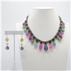 Image 1 : Certified Multi Color Onyx Necklace Earring Set