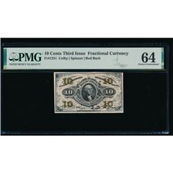 10 Cent Third Issue Fractional Note PMG 64