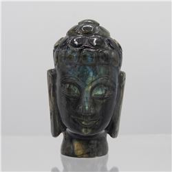 2180 CT. Certified Hand Carved Labradorite Buddha