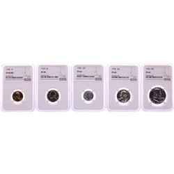 1958 (5) Coin Proof Set Graded NGC PF64/65/68
