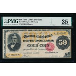 1882 $50 Gold Certificate PMG 35