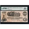 Image 1 : 1862-63 $100 Confederate States of America Note PMG 55