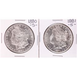 Lot of 1880-S & 1881-S $1 Morgan Silver Dollar Coins