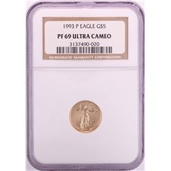 1993-P $5 Proof American Gold Eagle Coin NGC PF69 Ultra Cameo