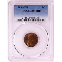 1909 VDB Lincoln Cent Coin PCGS MS65RB