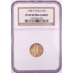 1988-P $5 Proof American Gold Eagle Coin NGC PF69 Ultra Cameo