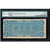 Image 2 : 1864 $5 Confederate States of America Note PMG 62EPQ