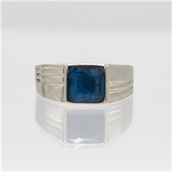 Lab Created Men's 3.5 Ct Blue Sapphire Ring