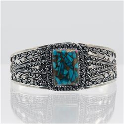 16ct Turquoise Cuff Bangle Bracelet