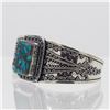 Image 2 : 16ct Turquoise Cuff Bangle Bracelet