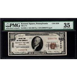 1929 $10 Kennett National Bank Note PMG 35