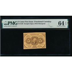 5 Cent First Issue Fractional Note PMG 64EPQ