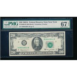 1963A $20 New York Federal Reserve Note PMG 67EPQ