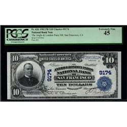 1902 $10 Anglo and London Paris National Bank Note PCGS 45