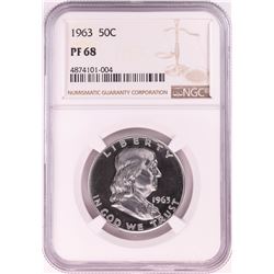1963 Proof Franklin Half Dollar Coin NGC PF68