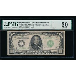 1934A $1000 San Francisco Federal Reserve Note PMG 30