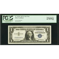 1957 $1 Silver Certificate STAR Note PCGS 67PPQ