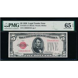 1928 $5 Legal Tender Note PMG 65EPQ