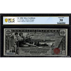 1896 $1 Educational Silver Certificate PCGS 30