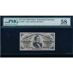 25 Cent Third Issue Fractional Note PMG 58