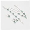 Image 1 : Lab Created Breathtaking Aquamarine 4 piece Jewelry Set