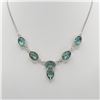 Image 3 : Lab Created Breathtaking Aquamarine 4 piece Jewelry Set