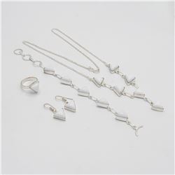 4 Piece White Coral Jewelry Set