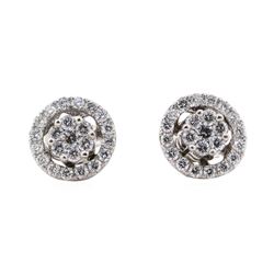 0.59 ctw Diamond Earrings With Earring Jackets - 14KT White Gold