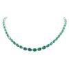 Image 1 : 19.87 ctw Emerald and Diamond Necklace - 18KT White Gold