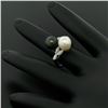 Image 3 : Solid Platinum Tahitian Black White Pearl Marquise Diamond Bypass Cocktail Ring