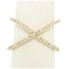 Image 1 : 14k Yellow Gold 0.50 ctw Round Brilliant Diamond Simple X Ex Cross Band Ring