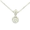 Image 4 : NEW 14k White Gold .45 ctw F VS2 Round Diamond Illusion Solitaire Pendant & Chai