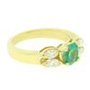 Image 3 : 18kt Yellow Gold 1.73 ctw Round Emerald and Marquise Diamond Ring