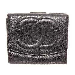 Chanel Black Caviar Leather Timeless Compact Wallet