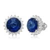 Image 1 : 18k Gold 11.75CTW Blue Sapphire Earrings, (SI1/F-G/Treated Blue)