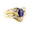 Image 1 : 2.28 ctw Blue Sapphire And Diamond Ring And Attached Band - 14KT Yellow Gold