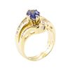 Image 4 : 2.28 ctw Blue Sapphire And Diamond Ring And Attached Band - 14KT Yellow Gold