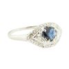 Image 1 : 0.40 ctw Diamond and Sapphire Ring - 14KT White Gold