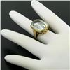 Image 4 : Antique 14kt Yellow Gold 8.57 ctw GIA Certified Oval Aquamarine Solitaire Ring