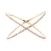 Image 2 : 0.27 ctw Diamond Crossover Motif Ring - 14KT Rose Gold