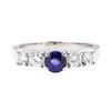 Image 2 : 1.40 ctw Sapphire And Diamond Ring - 14KT White Gold