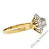 Image 4 : Vintage 18kt White and Yellow Gold Diamond Swirl Flower Cluster Ring