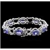 Image 2 : 14KT White Gold 9.85 ctw Tanzanite and Diamond Bracelet