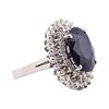Image 2 : 10.96 ctw Sapphire and Diamond Ring - 14KT White Gold