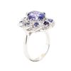 Image 4 : 5.95 ctw Tanzanite, Sapphire, and Diamond Ring - 14KT White Gold