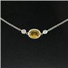 Image 3 : 18K White Gold 18" 1.25 ctw GIA Yellow Sapphire & Diamond Pendant Necklace